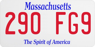 MA license plate 290FG9