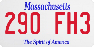 MA license plate 290FH3