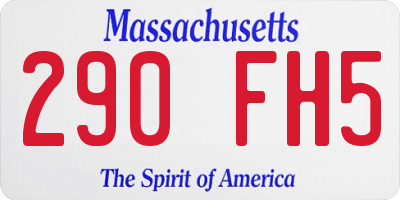 MA license plate 290FH5