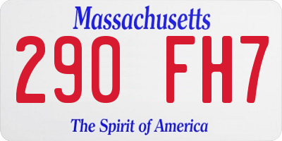 MA license plate 290FH7