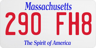 MA license plate 290FH8
