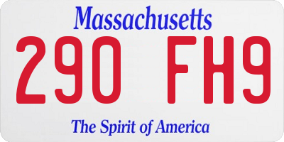 MA license plate 290FH9