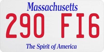 MA license plate 290FI6