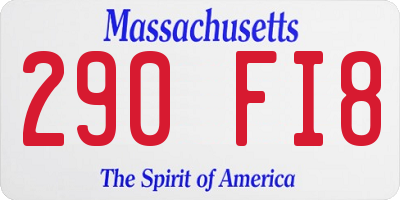 MA license plate 290FI8