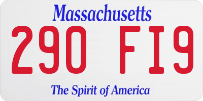 MA license plate 290FI9