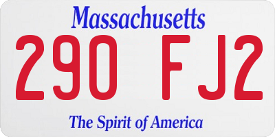 MA license plate 290FJ2