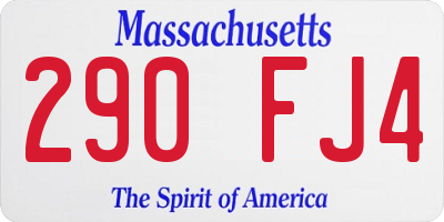 MA license plate 290FJ4