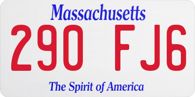 MA license plate 290FJ6