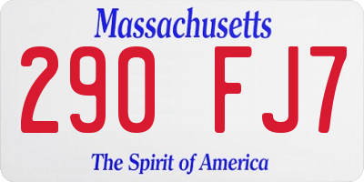 MA license plate 290FJ7