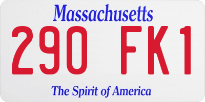 MA license plate 290FK1
