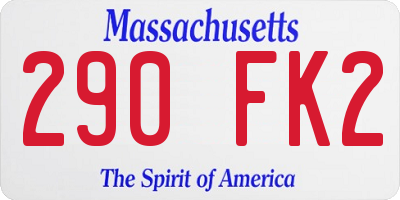 MA license plate 290FK2