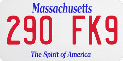 MA license plate 290FK9