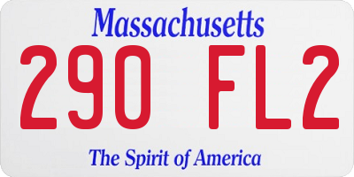 MA license plate 290FL2