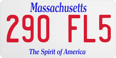 MA license plate 290FL5