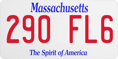 MA license plate 290FL6