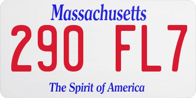 MA license plate 290FL7