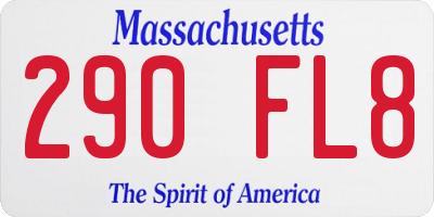 MA license plate 290FL8