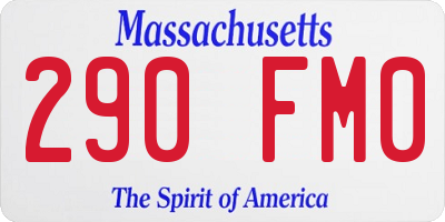 MA license plate 290FM0