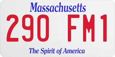MA license plate 290FM1