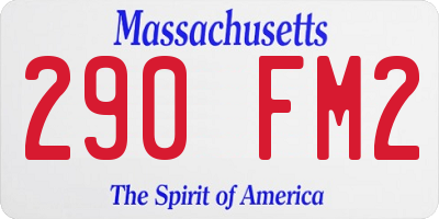 MA license plate 290FM2
