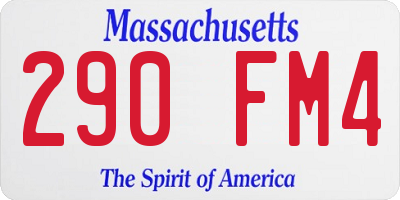 MA license plate 290FM4