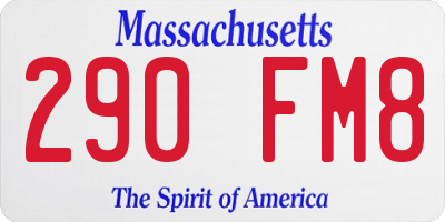 MA license plate 290FM8