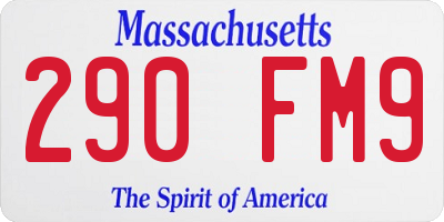 MA license plate 290FM9