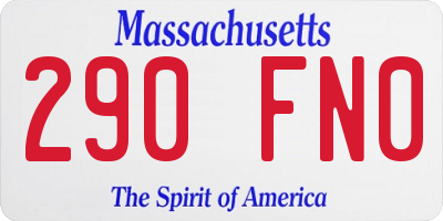 MA license plate 290FN0