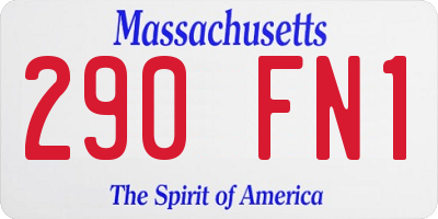 MA license plate 290FN1