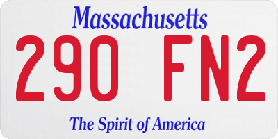 MA license plate 290FN2