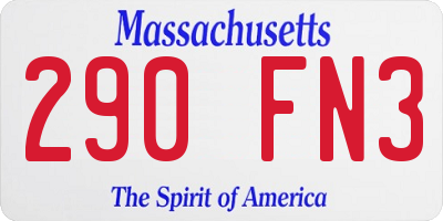 MA license plate 290FN3