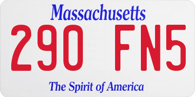 MA license plate 290FN5