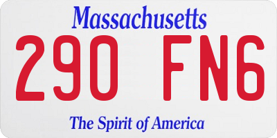 MA license plate 290FN6