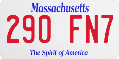 MA license plate 290FN7