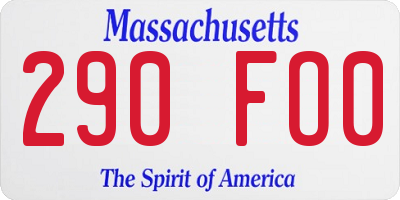 MA license plate 290FO0