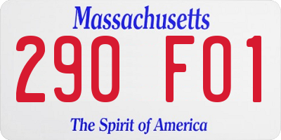 MA license plate 290FO1