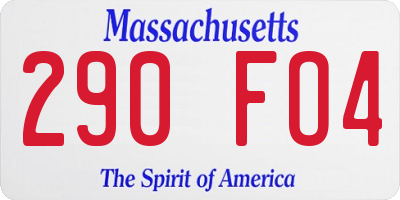 MA license plate 290FO4
