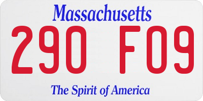MA license plate 290FO9