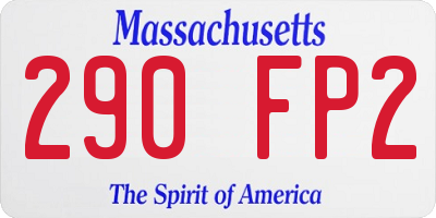 MA license plate 290FP2