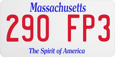 MA license plate 290FP3