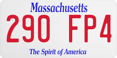 MA license plate 290FP4