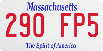 MA license plate 290FP5