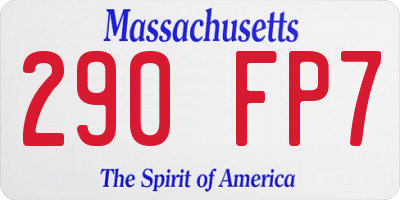 MA license plate 290FP7