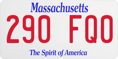 MA license plate 290FQ0