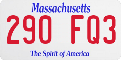 MA license plate 290FQ3
