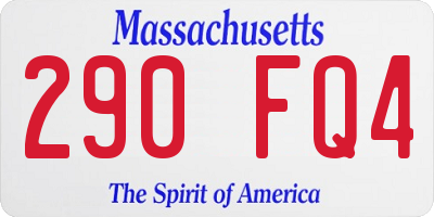 MA license plate 290FQ4