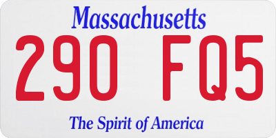 MA license plate 290FQ5