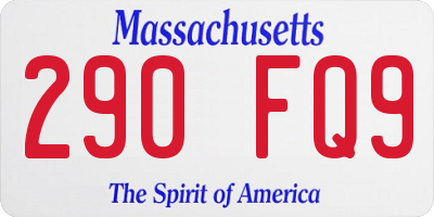 MA license plate 290FQ9