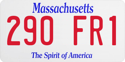 MA license plate 290FR1