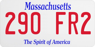 MA license plate 290FR2